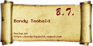 Bondy Teobald névjegykártya